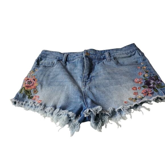 Mossimo Supply Co Shorts Women 12  Denim High Rise Light Wash Cutoff Shorty - Picture 1 of 12